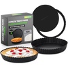 image:imageNutriChef 2 Round Tart Pans  9 Inch Carbon Steel Tart Baking Trays with Removable Base  Nonstick amp Even Heat Distribution  Includes 100 Parchment Papers  Height of 1 Inch  Black