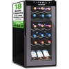 image:imageNutriChef 27 Bottle Wine Fridge  Dual Zone Wine Chiller  Adjustable Temperature 41F to 64F  Ultra Quiet Operation  Wine Cooler For Home amp Office  Free Standing 43x11x23 IN  Black18 Bottle Black No Handle