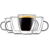 image:imageNutriChef 52 Oz Espresso Cups Set Of 2 Double Walled Glass Coffee Mugs For Hot And Cold Drinks Insulated Glass Coffee Mugs With Handle4 Pcs