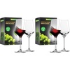 image:imageNutriChef Crystal Wine Glasses  2 Elegant Tall Red and White Wine Clear Stemmed Glass Drinkware Seamless Bowl 100 LeadFree Dishwasher Safe for Wine Enthusiasts7 Ounces Pack of 2