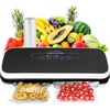 image:imageNutriChef Food Vacuum Sealer Machine 110W Stainless Steel Automatic Chamber Vacuum Sealer with LED Touch Controls For Food Storage 5 Reusable Vacuum Bags Hose amp Wine Stopper 14 x 6 x 3Black