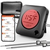 image:imageNutriChef Smart Bluetooth BBQ Thermometer  Zip Travel Case Upgraded Stainless Probe wLCD Display Wireless Remote Alert Android iPhone Gas Charcoal BBQ Smoker Temperature Monitoring  PWIRBBQ299