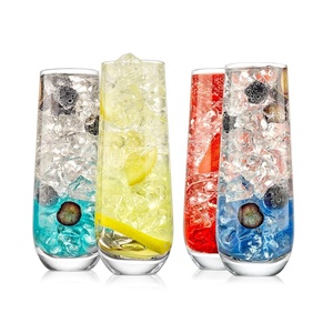 image:imageChampagne Flutes Stemless 94oz  Set of 2 Elegant Clear Crystal Glass Drinkware wNarrow Rim Seamless Bowl LeadFree Dishwasher Safe Sparkling Wine Glassware Perfect for Any Occasion by NutriChef4 pack