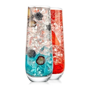 image:imageChampagne Flutes Stemless 94oz  Set of 2 Elegant Clear Crystal Glass Drinkware wNarrow Rim Seamless Bowl LeadFree Dishwasher Safe Sparkling Wine Glassware Perfect for Any Occasion by NutriChef2 pack