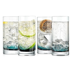 image:imageNutriChef 125oz Highball Glasses  4pc Tall Glass Set Water Glasses Drinking Glasses Bar Glassware And Cocktail Mixed Drinks Set Dishwasher Safe4 Glasses