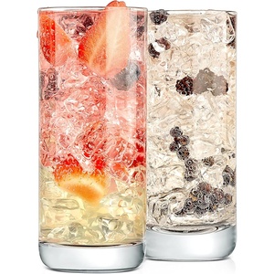 image:imageNutriChef 142oz Highball Drinking Glasses  Set of 2 Heavy Base Tall Tumbler Clear Glassware for Water Wine Beer Liquor Gin Cocktail Whiskey Juice Iced Coffee Mixed Drinks Dishwasher SafeSet of 2