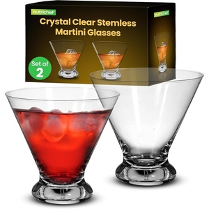 image:imageNutriChef 2 Martini Glasses 84 Ounce Cocktail Glass for Margarita Manhattan amp Cosmopolitan Martini Glass for Home Bar Evening Parties Birthdays Housewarming Gift Crystal Clear2 Glasses