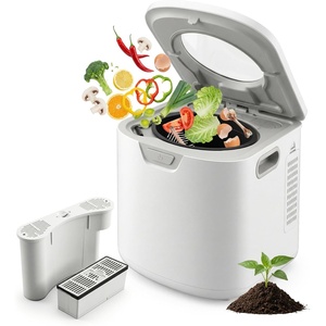 image:imageNutriChef 4 Quart Electric Kitchen Composter  Smart Countertop Composter Includes 2 Odorless Carbon Filters  Electric Compost Bin for Indoor Use  3 Volume Based Modes Small Medium amp Large  GrayWhite