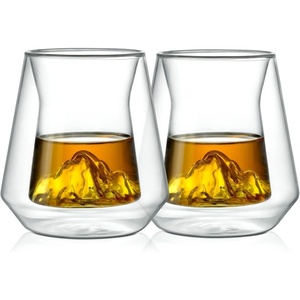 image:imageNutriChef DoubleWall Insulated Drinking Glasses  8 oz Set of 2 Mugs Insulated Tumblers for Hot or Cold Drinks Coffee Soda Cocktails and More  Microwave and Dishwasher Safe SweatFree Design