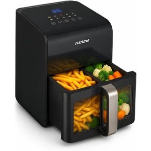 image:imageNutrichef Electric Air Fryer Large 63 Quart Capacity  121 Preset Cooking Functions  Includes Tenderizing Function  Digital Display  Transparent Window For Best Cooking Results  Black