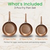image:image3 Pcs Nonstick Fry Pan Set  HighQuality NonStick Basic Kitchen Cookware Set PFOAPFOS Free Compatible with Models NCCW14S and NCCW20S  NutriChef NCW14FP3SGold
