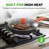 image:imageNutriChef 10 Inch Cast Iron Skillet with Lid  PreSeasoned Small Fry Pan with Side Drip Spout and Silicone Handle10Inch 1Piece Set