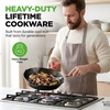 image:imageNutriChef 10 Inch Cast Iron Skillet with Lid  PreSeasoned Small Fry Pan with Side Drip Spout and Silicone Handle12 Inch