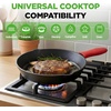 image:imageNutriChef 10 amp 12 PreSeasoned Cast Iron Pans  Durable Nonstick Skillets CoolTouch Silicone Handle For Oven Grill amp All StovetopsBlack