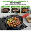 image:imageNutriChef 10 amp 12 PreSeasoned Cast Iron Pans  Durable Nonstick Skillets CoolTouch Silicone Handle For Oven Grill amp All StovetopsBlack