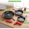 image:imageNutriChef 10 amp 12 PreSeasoned Cast Iron Pans  Durable Nonstick Skillets CoolTouch Silicone Handle For Oven Grill amp All StovetopsBlack