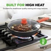 image:imageNutriChef 10 amp 12 PreSeasoned Cast Iron Pans  Durable Nonstick Skillets CoolTouch Silicone Handle For Oven Grill amp All StovetopsBlack