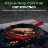 image:imageNutriChef 11 Enameled Cast Iron Steak Grill Pan  Square Skillet with Drip Spout For All Cooktops Perfect Grill Marks  NCCIES47