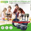 image:imageNutriChef 11 Pc Pots and Pans Set  Non Stick Cookware Set with Ceramic Coating Ergonomic Handles Induction Ready Includes Saucepan Dutch Oven Large amp Small Fry Pans  Royal BlueBlue Diamond