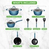 image:imageNutriChef 11 Pc Pots and Pans Set  Non Stick Cookware Set with Ceramic Coating Ergonomic Handles Induction Ready Includes Saucepan Dutch Oven Large amp Small Fry Pans  Royal BlueRoyal Blue