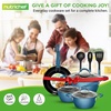 image:imageNutriChef 11 Pc Pots and Pans Set  Non Stick Cookware Set with Ceramic Coating Ergonomic Handles Induction Ready Includes Saucepan Dutch Oven Large amp Small Fry Pans  Royal BlueRoyal Blue
