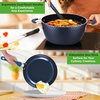 image:imageNutriChef 11 Pc Pots and Pans Set  Non Stick Cookware Set with Ceramic Coating Ergonomic Handles Induction Ready Includes Saucepan Dutch Oven Large amp Small Fry Pans  Royal BlueBlue Diamond