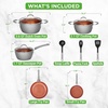 image:imageNutriChef 11 Pc Pots and Pans Set  Non Stick Cookware Set with Ceramic Coating Ergonomic Handles Induction Ready Includes Saucepan Dutch Oven Large amp Small Fry Pans  Royal BlueGray