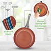 image:imageNutriChef 11 Pc Pots and Pans Set  Non Stick Cookware Set with Ceramic Coating Ergonomic Handles Induction Ready Includes Saucepan Dutch Oven Large amp Small Fry Pans  Royal BlueGray