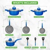 image:imageNutriChef 12Pc Blue Nonstick Cookware Set  Professional Pots amp Pans with Durable Coating All Cooktops Compatible Including InductionBlue