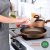image:imageNutriChef 12Pc Blue Nonstick Cookware Set  Professional Pots amp Pans with Durable Coating All Cooktops Compatible Including InductionBrown