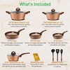 image:imageNutriChef 12Pc Blue Nonstick Cookware Set  Professional Pots amp Pans with Durable Coating All Cooktops Compatible Including InductionBrown