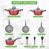 image:imageNutriChef 12Pc Blue Nonstick Cookware Set  Professional Pots amp Pans with Durable Coating All Cooktops Compatible Including InductionRed