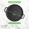image:imageNutriChef 13Inch Flat Cast Iron Pizza Pan  Versatile PreSeasoned Round Cooking Griddle w BuiltIn Handles for Oven Grill Stove and Campfires
