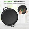 image:imageNutriChef 13Inch Flat Cast Iron Pizza Pan  Versatile PreSeasoned Round Cooking Griddle w BuiltIn Handles for Oven Grill Stove and Campfires