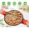 image:imageNutriChef 13Inch Flat Cast Iron Pizza Pan  Versatile PreSeasoned Round Cooking Griddle wBuiltIn Handles for Oven Grill Stove and Campfires  Includes 2 Heat Safe Silicone Grips