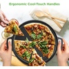 image:imageNutriChef 13Inch Flat Cast Iron Pizza Pan  Versatile PreSeasoned Round Cooking Griddle wBuiltIn Handles for Oven Grill Stove and Campfires  Includes 2 Heat Safe Silicone Grips