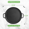 image:imageNutriChef 13Inch Flat Cast Iron Pizza Pan  Versatile PreSeasoned Round Cooking Griddle wBuiltIn Handles for Oven Grill Stove and Campfires  Includes 2 Heat Safe Silicone Grips