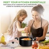image:imageNutriChef 13Piece Nonstick Cookware  Heat Resistant Kitchen Ware Set wSaucepan Frying Pans Cooking Pots Casserole Lids Ladle Fork Strainer  NCCWA13 BlackBlack