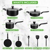 image:imageNutriChef 13Piece Nonstick Cookware  Heat Resistant Kitchen Ware Set wSaucepan Frying Pans Cooking Pots Casserole Lids Ladle Fork Strainer  NCCWA13 BlackBlack