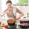 image:imageNutriChef 14Piece NonStick Pots and Pans Set  Induction Ready MultiSized Cooking Pots with Lids Small and Medium Frying Pans with Slotted Spatula Pasta Server Soup Ladle Silicone Handles
