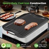 image:imageNutriChef 20x10 Reversible Cast Iron Griddle Pan  Flat amp Grill Sides PreSeasoned Oven Safe ExtraWide PFOA amp PFOS Free for Gas Electric or Outdoor CookingBlack