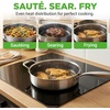 image:imageNutriChef 6Piece TriPly Stainless Steel Frying Pan Set  8 10 12 NonStick Skillets with Lids Induction Compatible Oven Safe ScratchResistant Dishwasher SafeStainless Steel