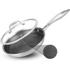 image:imageNutriChef 6Piece TriPly Stainless Steel Frying Pan Set  8 10 12 NonStick Skillets with Lids Induction Compatible Oven Safe ScratchResistant Dishwasher SafeStainless Steel