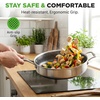 image:imageNutriChef 6Piece TriPly Stainless Steel Frying Pan Set  8 10 12 NonStick Skillets with Lids Induction Compatible Oven Safe ScratchResistant Dishwasher SafeStainless Steel