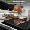 image:imageNutriChef Cast Iron Reversible Griddle 18x10 Inch  PreSeasoned Flat Top amp Ridged Grill Side Stove Top Griddle for Gas Grill Outdoor amp Indoor CookingBlack