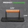 image:imageNutriChef Cast Iron Weight Grill Press  HeavyDuty Griddle Press with Wooden Handle for Steak Burgers Bacon amp Sandwiches Creates Perfect Grill Marks