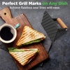 image:imageNutriChef Cast Iron Weight Grill Press  HeavyDuty Griddle Press with Wooden Handle for Steak Burgers Bacon amp Sandwiches Creates Perfect Grill Marks