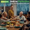 image:imageNutriChef Cast Iron Weight Grill Press  HeavyDuty Griddle Press with Wooden Handle for Steak Burgers Bacon amp Sandwiches Creates Perfect Grill Marks