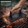 image:imageNutriChef Cast Iron Weight Grill Press  HeavyDuty Griddle Press with Wooden Handle for Steak Burgers Bacon amp Sandwiches Creates Perfect Grill Marks