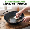image:imageNutriChef Cast Iron Wok with Wooden Lid  PreSeasoned Chinese Wok for StirFry Compatible with Multiple Cooktops Including Induction Large 58 Qt Capacity 14 Diameter